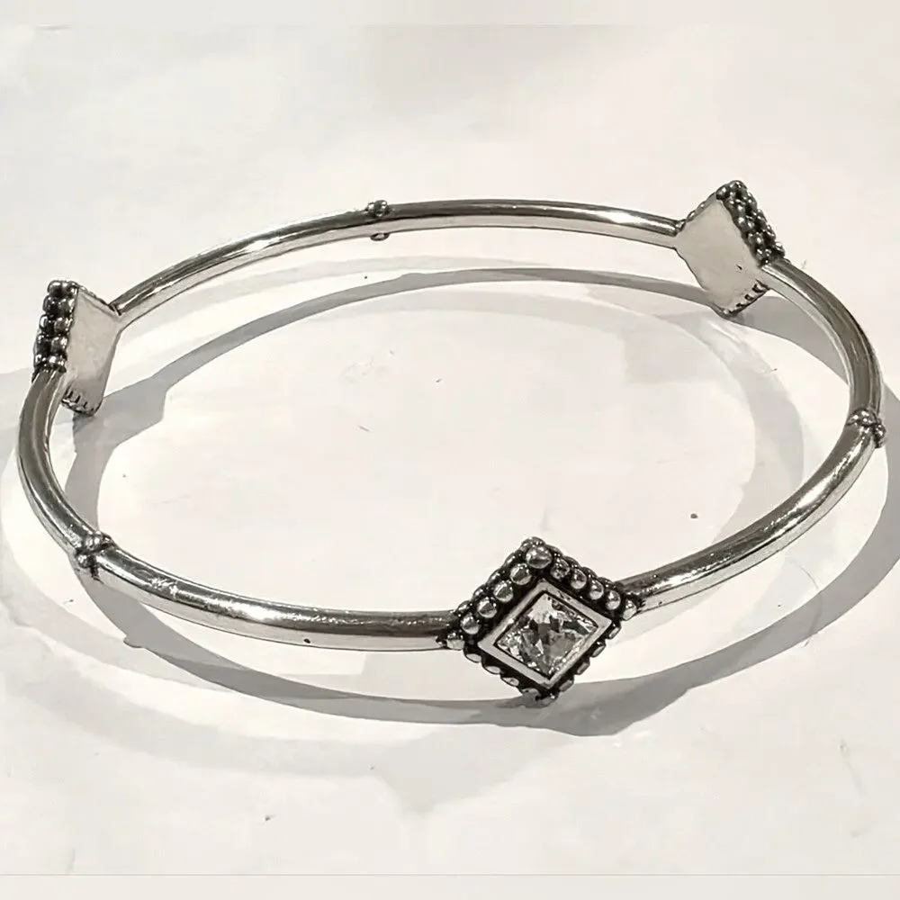 Brighton Twinkle Silver Bangle with Swarovski Crystal Accents